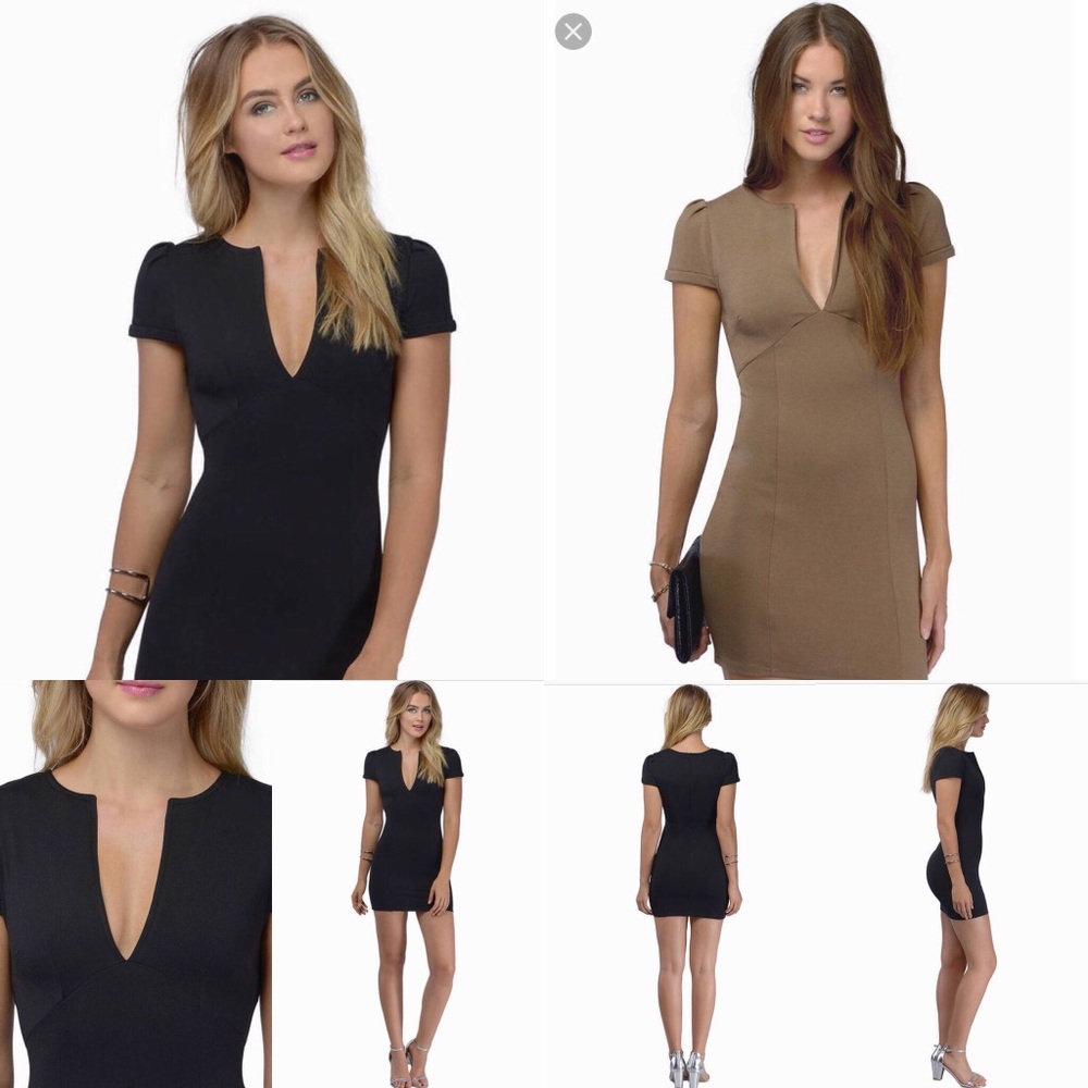 Tobi Gray Bodycon V-Neck Dress Size M NEW w/o tags